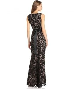 Formal Gowns Adrianna Papell - Fitted Sleeveless Jewel Neck Sheath Dress 81883180 - 1 Pc Black In Size 14 Available