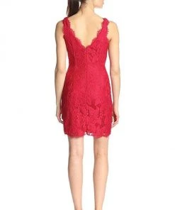 Cocktail Dresses Adrianna Papell - Floral Lace V-Neck Sleeveless Dress 41895500