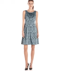 Adrianna Papell - Floral Print Jacquard Short Dress 15252820