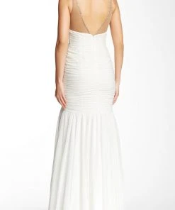 Adrianna Papell - Jersey Mesh Long Dress 91889300