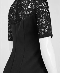 Adrianna Papell - Lace Illusion Jewel Neck Stretch Dress 16260650 Cocktail Dresses