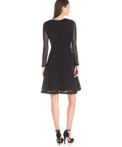 Cocktail Dresses Adrianna Papell - Lace Jewel Neck A-line Dress 15247150