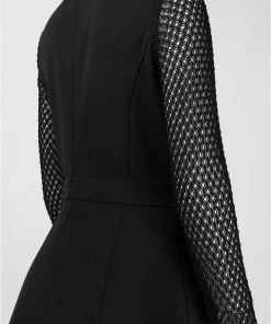 Cocktail Dresses Adrianna Papell - Lace Jewel Neck A-line Dress 15247150