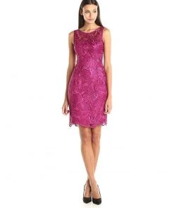 Cocktail Dresses Adrianna Papell - Lace Overlay Dress 41863800