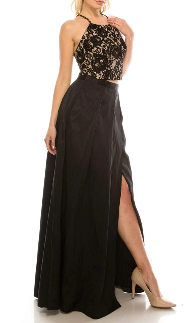 Adrianna Papell - MN2E200991 Two-Piece Halter Dress Formal Gowns 5 Adrianna Papell - MN2E200991 Two-Piece Halter Dress Formal Gowns