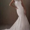 Adrianna Papell Platinum - 31013 Lace Drape Bateau Trumpet Bridal Gown 1 Adrianna Papell Platinum - 31013 Lace Drape Bateau Trumpet Bridal Gown