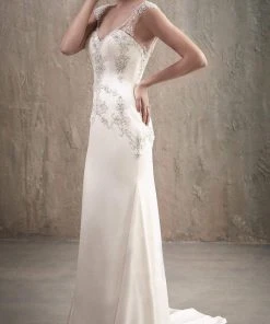 Adrianna Papell Platinum - 31031 Cap Sleeve Sweetheart Sheath Gown