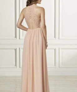 Formal Gowns Adrianna Papell Platinum - 40175 Lace Halter Chiffon A-line Dress