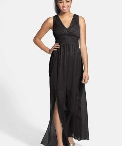 Adrianna Papell - Pleated Bodice Chiffon Dress 231M55220 10 Adrianna Papell - Pleated Bodice Chiffon Dress 231M55220