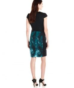 Cocktail Dresses Adrianna Papell - Printed V-Neck Sheath Dress 16PD11730