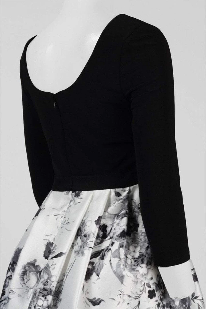 Adrianna Papell - Quarter Sleeve Scoop Floral A-line Dress AP1E201207 - 1 Pc White Mult In Size 16 Available 6 Adrianna Papell - Quarter Sleeve Scoop Floral A-line Dress AP1E201207 - 1 Pc White Mult In Size 16 Available