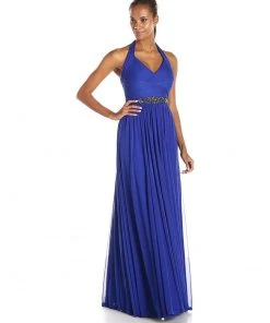 Formal Gowns Adrianna Papell - Ruched Halter Strap Neck Dress 91907460