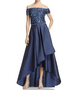 Adrianna Papell - Sequined High Low Gown AP1E201583