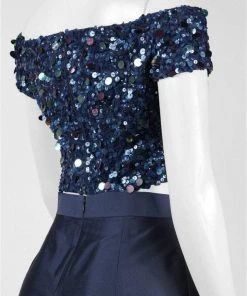 Adrianna Papell - Sequined High Low Gown AP1E201583