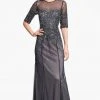 Formal Gowns Adrianna Papell - Sequined Jewel Neck Dress 91863332
