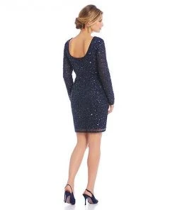 Adrianna Papell - Sequined Mesh Dress 41915670