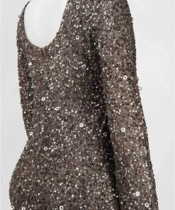 Adrianna Papell - Sequined Mesh Dress 41915670