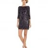 Adrianna Papell - Sequined Quarter Sleeve Dress 41901082