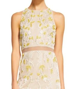 Formal Gowns Adrianna Papell - Sheer Floral Beaded Dress AP1E200993