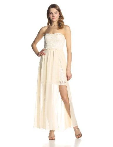 Adrianna Papell - Strapless Lace Dress 231M48940 8 Adrianna Papell - Strapless Lace Dress 231M48940