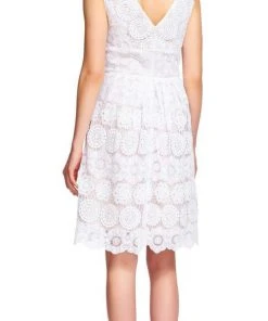 Adrianna Papell - V-Neck Lace And Mesh Dress 13262740