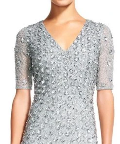 Adrianna Papell - V Neck Long Dress AP1E200158 Formal Gowns