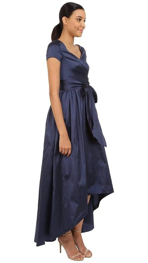 Adrianna Papell V-Neck Ruched Taffeta High-Low Dress 81917430 - 1 Pc Navy In Size 8 Available Formal Gowns 6 Adrianna Papell V-Neck Ruched Taffeta High-Low Dress 81917430 - 1 Pc Navy In Size 8 Available Formal Gowns