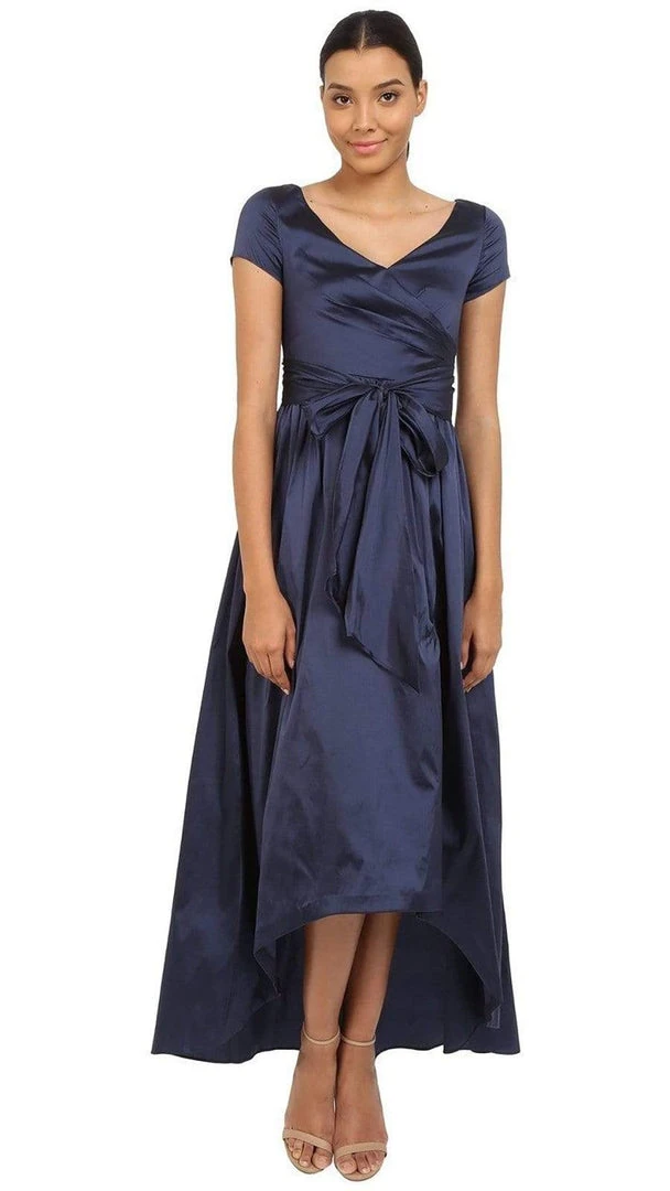 Adrianna Papell V-Neck Ruched Taffeta High-Low Dress 81917430 - 1 Pc Navy In Size 8 Available Formal Gowns 3 Adrianna Papell V-Neck Ruched Taffeta High-Low Dress 81917430 - 1 Pc Navy In Size 8 Available Formal Gowns