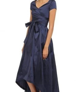 Adrianna Papell V-Neck Ruched Taffeta High-Low Dress 81917430 - 1 Pc Navy In Size 8 Available Formal Gowns 8 Adrianna Papell V-Neck Ruched Taffeta High-Low Dress 81917430 - 1 Pc Navy In Size 8 Available Formal Gowns
