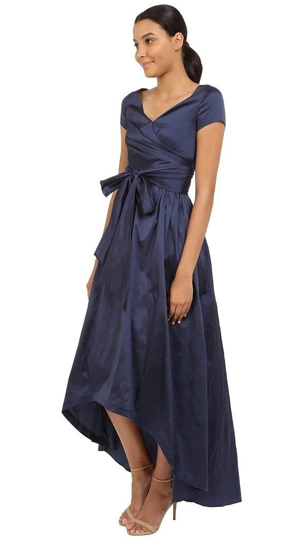 Adrianna Papell V-Neck Ruched Taffeta High-Low Dress 81917430 - 1 Pc Navy In Size 8 Available Formal Gowns 5 Adrianna Papell V-Neck Ruched Taffeta High-Low Dress 81917430 - 1 Pc Navy In Size 8 Available Formal Gowns