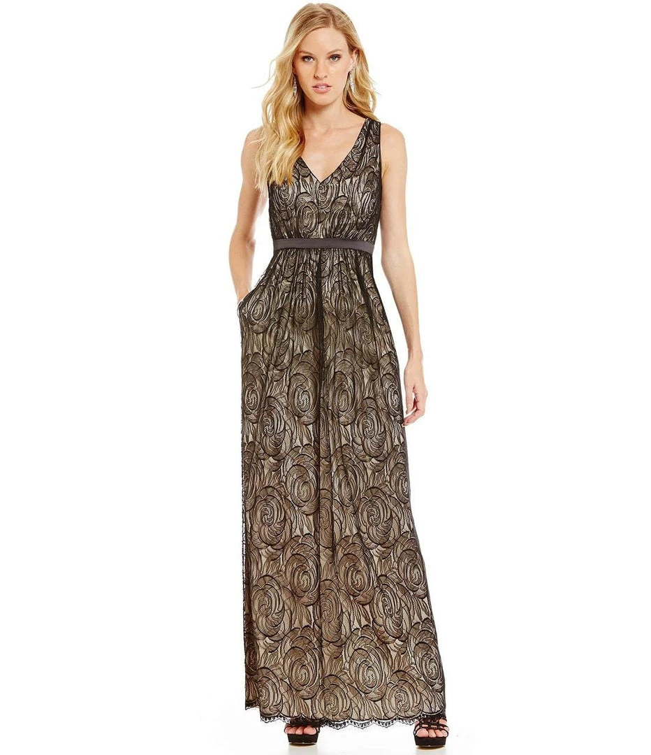 Formal Gowns Adrianna Papell - V-Neckline Embellished Lace Dress 91927460 3 Formal Gowns Adrianna Papell - V-Neckline Embellished Lace Dress 91927460