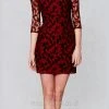 Aidan Mattox - 151A10930 Quarter Sleeve Illusion Contrast Lace Dress 2 Aidan Mattox - 151A10930 Quarter Sleeve Illusion Contrast Lace Dress