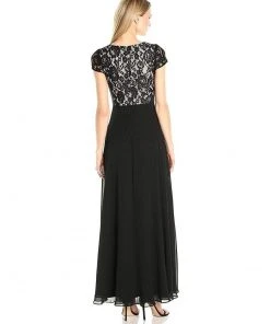 Formal Gowns Aidan Mattox - Aidan By MN1E200675 Lace V-neck Chiffon A-line Dress