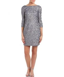 Aidan Mattox - Beaded Bateau Neck Dress 151A11810