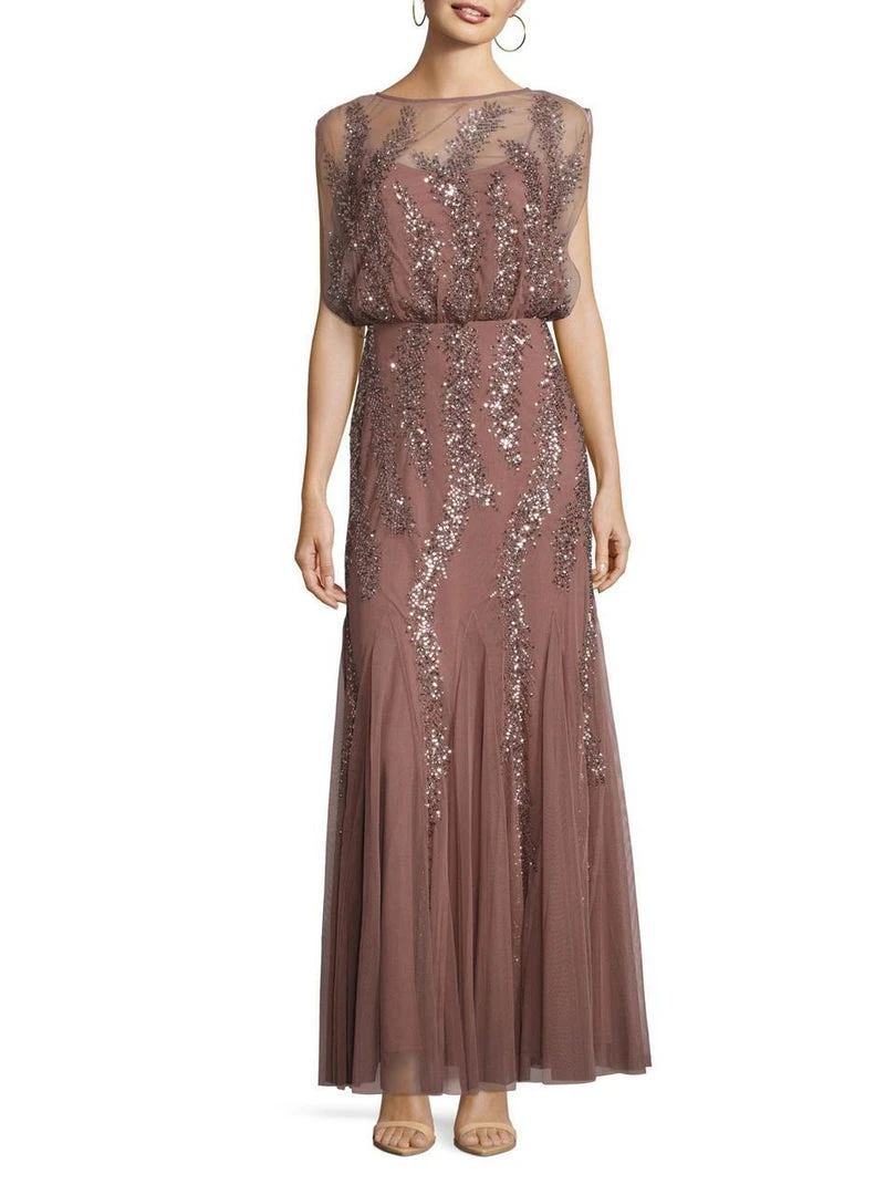 Aidan Mattox - Cape Sleeve Embellished Mesh Long Dress 54468390 3 Aidan Mattox - Cape Sleeve Embellished Mesh Long Dress 54468390