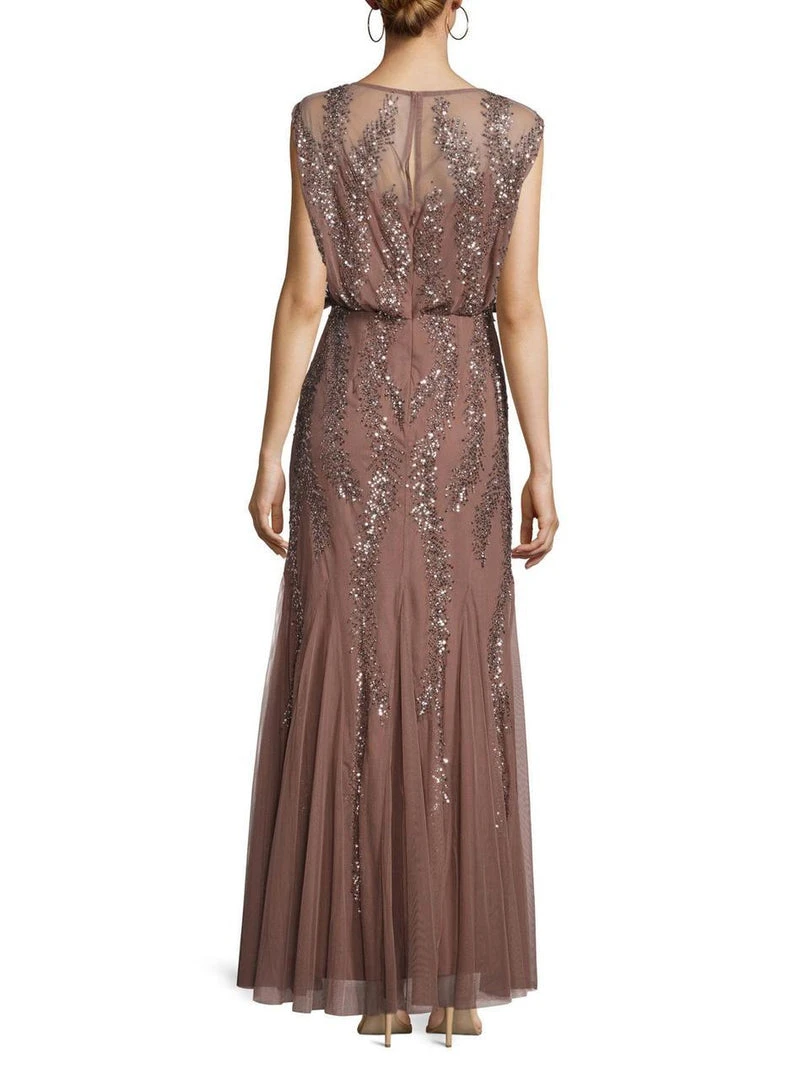 Aidan Mattox - Cape Sleeve Embellished Mesh Long Dress 54468390 4 Aidan Mattox - Cape Sleeve Embellished Mesh Long Dress 54468390