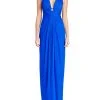 Aidan Mattox - Crisscross-Strapped Midriff Plunging Halter Gown 54469500 - 1 Pc Cobalt In Size 10 Available Formal Gowns