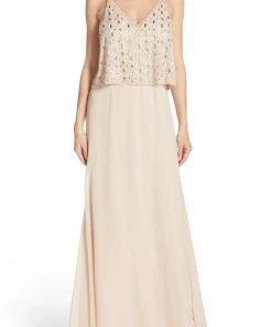 Formal Gowns Aidan Mattox - Embellished V-Neck Dress 54469340