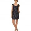 Aidan Mattox - Floral V-Neck Column Dress 151A10820 Cocktail Dresses 2 Aidan Mattox - Floral V-Neck Column Dress 151A10820 Cocktail Dresses