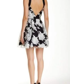 Aidan Mattox - Floral V-Neck Dress 151A99140
