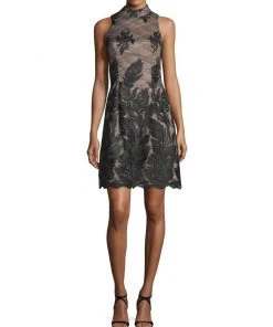 Cocktail Dresses Aidan Mattox - High Neck Cocktail Dress 54472310