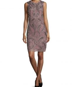 Cocktail Dresses Aidan Mattox - Jewel Neck Beaded Short Dress 54468860
