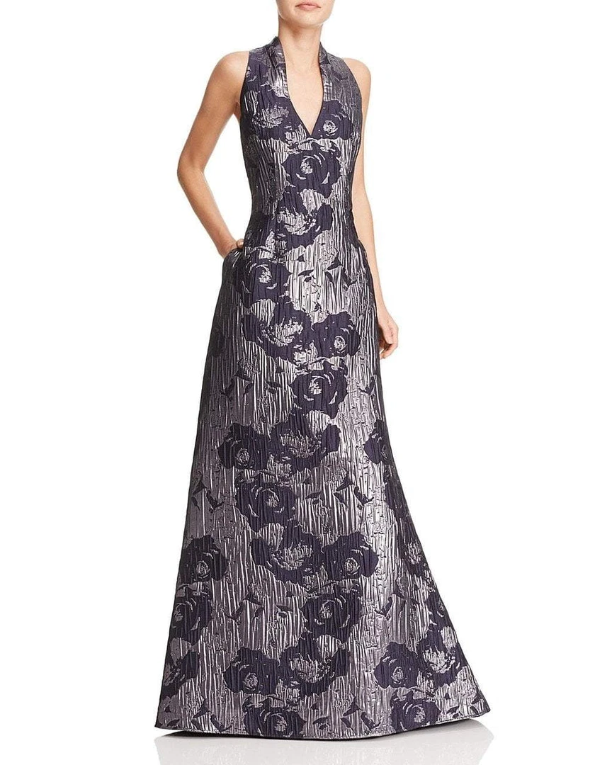 Formal Gowns Aidan Mattox - MD1E200784 Sleeveless Metallic Floral Print Gown 3 Formal Gowns Aidan Mattox - MD1E200784 Sleeveless Metallic Floral Print Gown