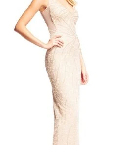 Aidan Mattox - MD1E200817 Sequin Embellished Sleeveless V Neck Gown