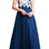Formal Gowns Aidan Mattox - MD1E200856 Sleeveless V-Neck Embroidered Ball Gown