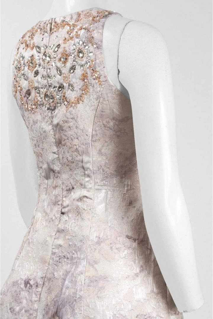 Cocktail Dresses Aidan Mattox - MD1E200972 Halter Neck Embellished High Low Dress 4 Cocktail Dresses Aidan Mattox - MD1E200972 Halter Neck Embellished High Low Dress