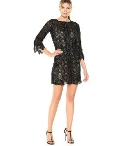 Cocktail Dresses Aidan Mattox - MD1E201068 Jewel Neck Lace Cocktail Dress