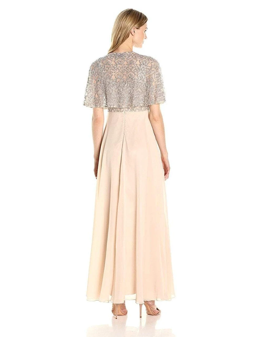 Aidan Mattox - MD1E201185 Embellished Caped Scoop Neck A-Line Gown 4 Aidan Mattox - MD1E201185 Embellished Caped Scoop Neck A-Line Gown