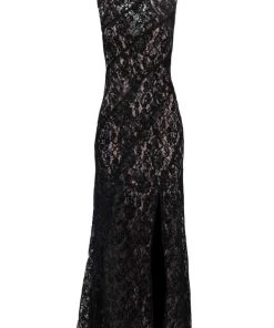 Aidan Mattox - MD1E201455 Illusion V-Neck Floral Lace Evening Gown 8 Aidan Mattox - MD1E201455 Illusion V-Neck Floral Lace Evening Gown
