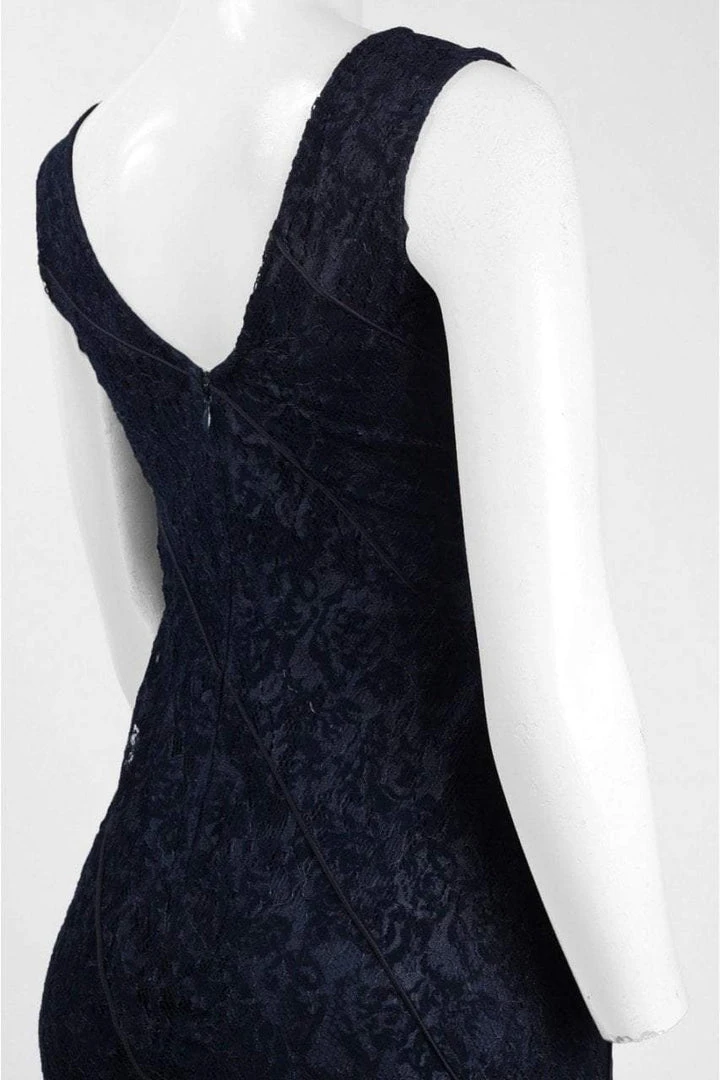 Aidan Mattox - MD1E201455 Illusion V-Neck Floral Lace Evening Gown 7 Aidan Mattox - MD1E201455 Illusion V-Neck Floral Lace Evening Gown